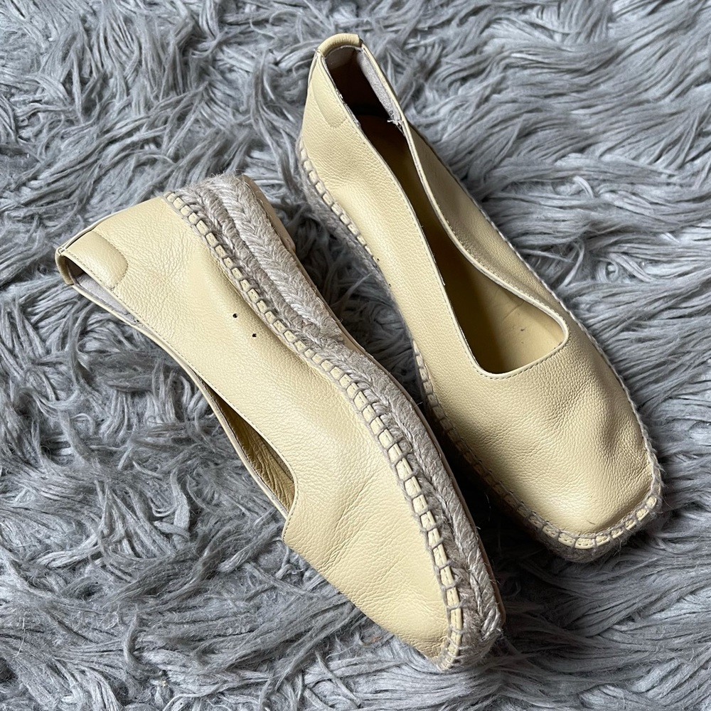 Everlane Yellow Leather Espadrilles 7
